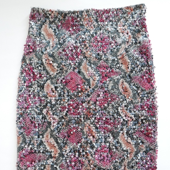 Designer Sequin Snakeskin Print Pencil Skirt - Picture 1 of 4